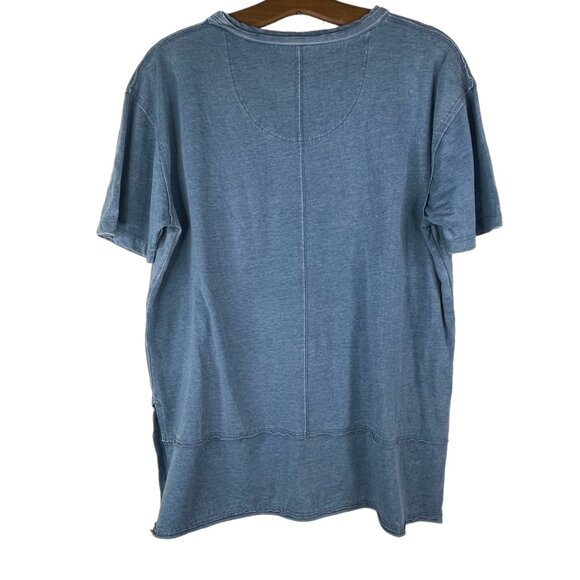 Pressbox Crewneck Short Sleeve T-Shirt Cotton Blend Blue Casual Size Medium - Picture 2 of 5